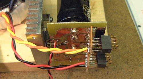 Here's how the Veroboard mounts onto the prototype (35kB)