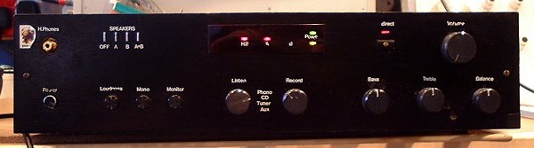 Front view of the
      amplifier (21k)