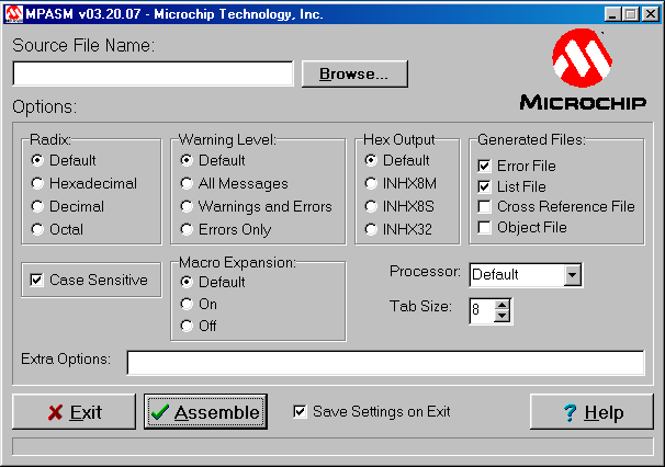 MPASM screenshot