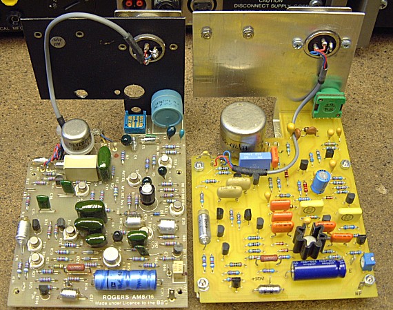 Original and cloned AM8/16 PCBs